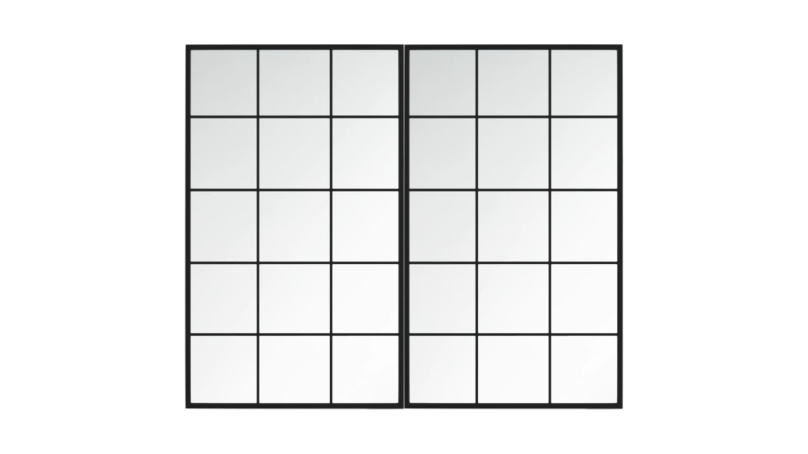 vidaXL 2 Piece Black Metal 100 x 60cm Wall Mirror