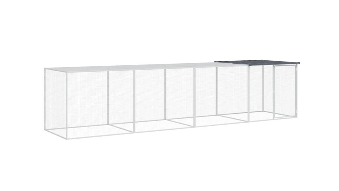 vidaXL Galvanised Steel Anthracite Chicken Cage with Roof - 403 x 98 x 90cm