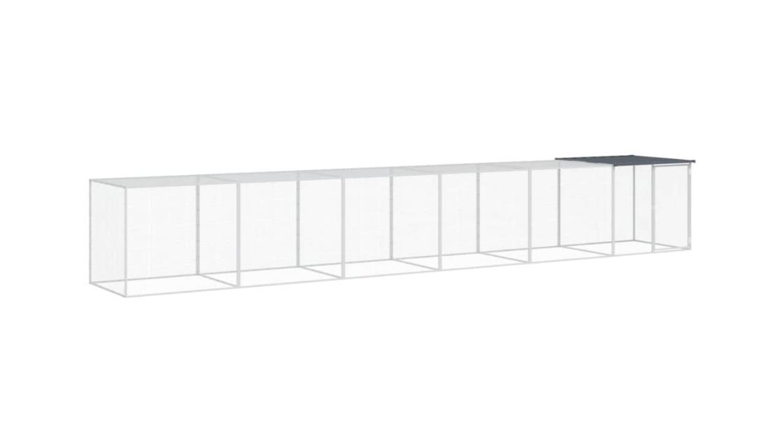 vidaXL Galvanised Steel Anthracite Chicken Cage with Roof and Door - 603 x 98 x 90cm