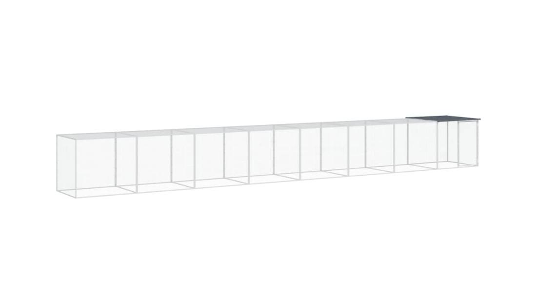 vidaXL Galvanised Steel Anthracite Chicken Cage with Roof - 803 x 98 x 90cm