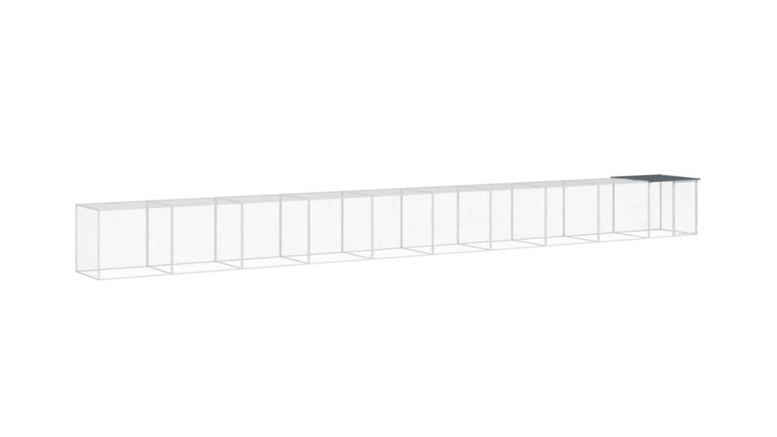 vidaXL Galvanised Steel Anthracite Chicken Cage with Roof and Door - 1003 x 98 x 90cm