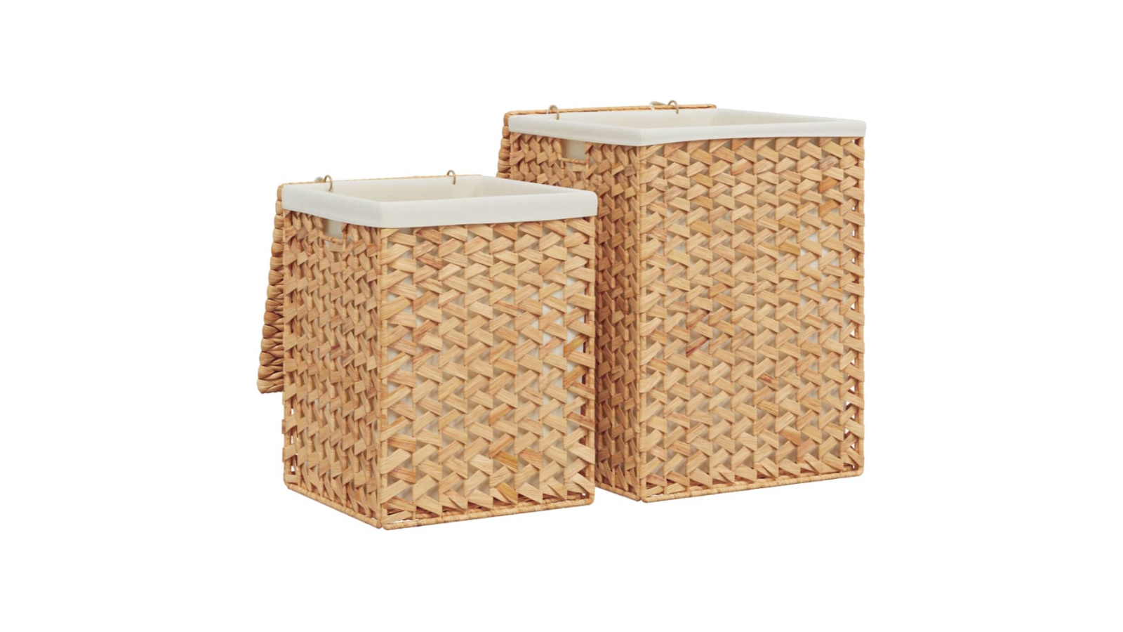 vidaXL 2 Piece Water Hyacinth Laundry Basket