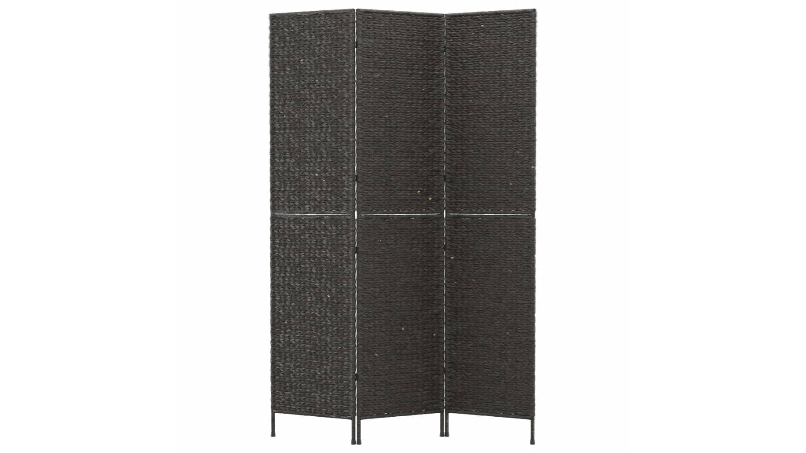 vidaXL 3-Panel 122 x 180cm Water Hyacinth Room Divider - Black