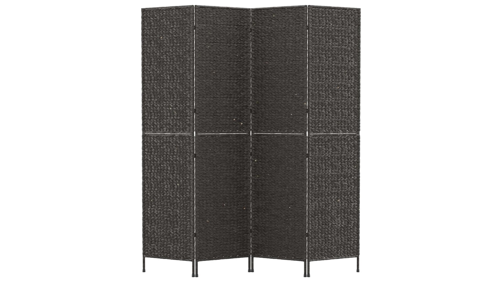 vidaXL 4-Panel Black Water Hyacinth 163 x 180cm Room Divider