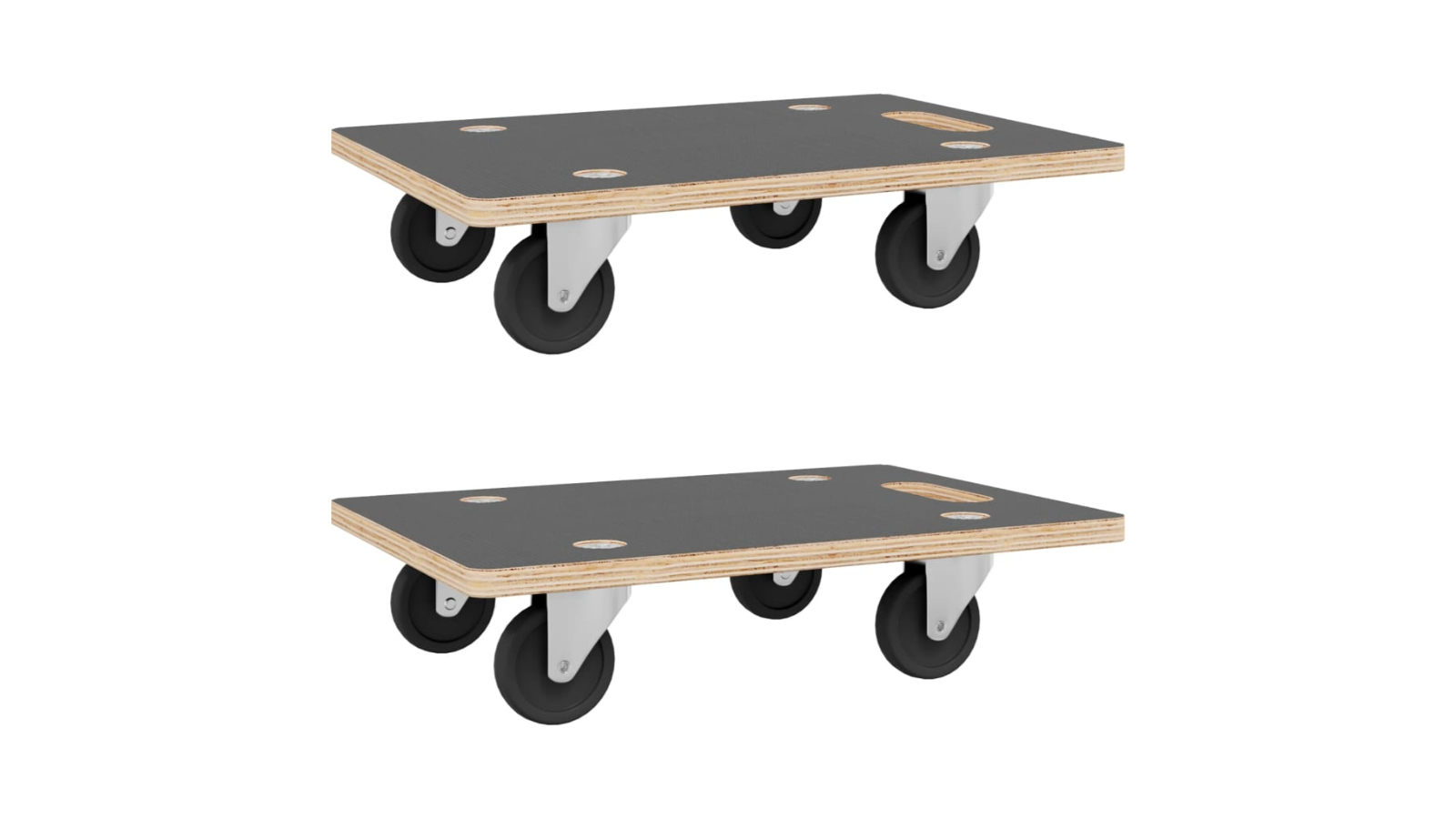 vidaXL 2 Piece 250kg Rectangular Transport Trolley - 80 x 55 x 11.5cm