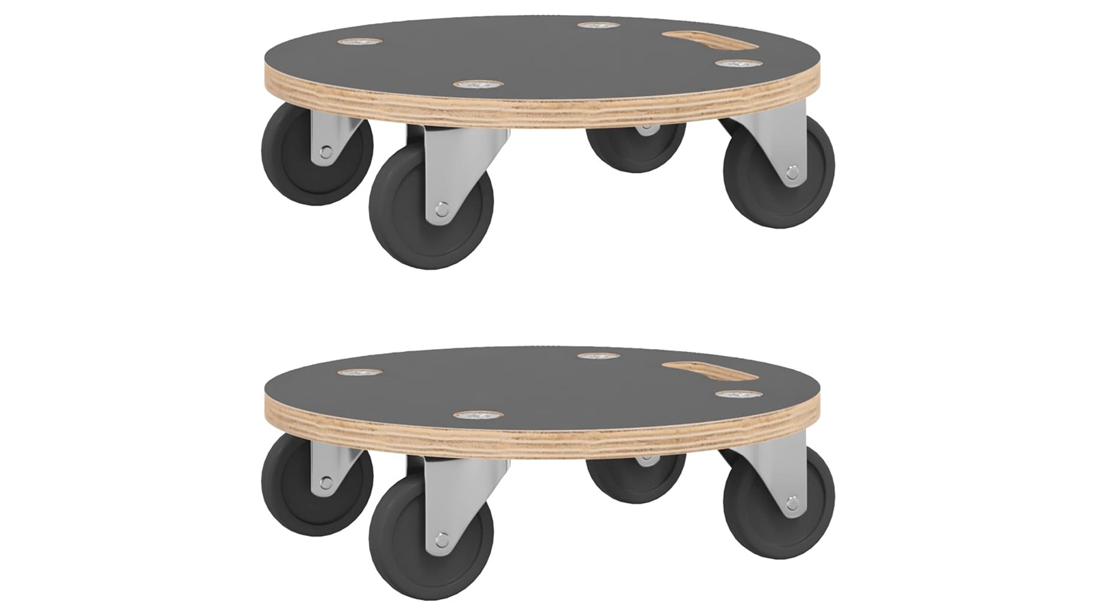 vidaXL 2 Piece Round 38 x 11.5cm 250kg Transport Trolley