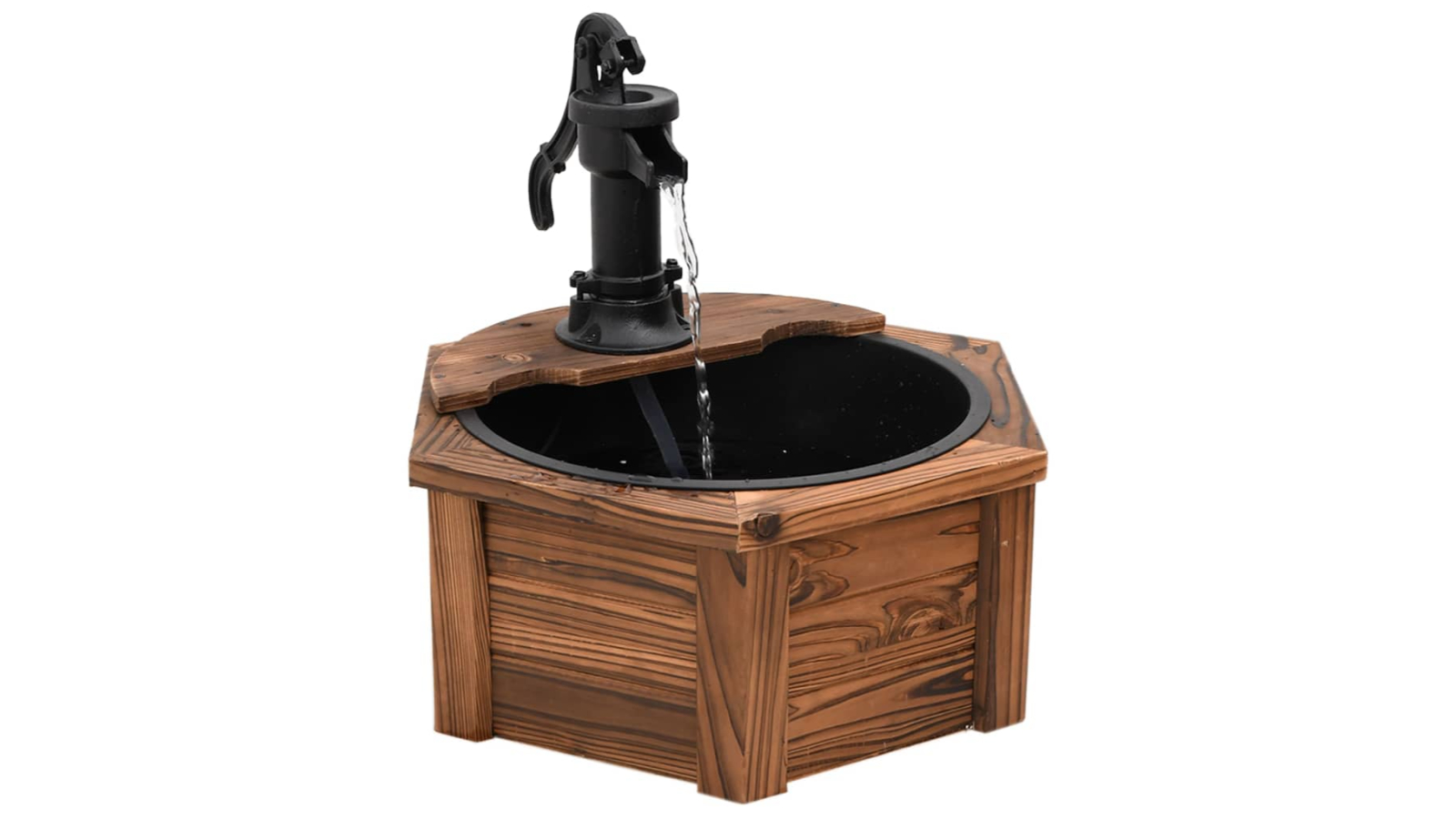 vidaXL Solid Wood Fir Water Fountain with Pump - 57 x 57 x 53cm