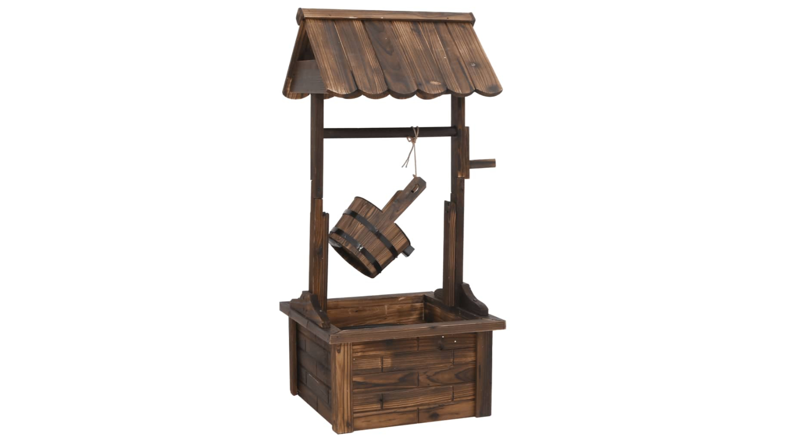 vidaXL Solid Wood Fir Wishing Well Fountain with Pump - 57 x 50 x 112cm