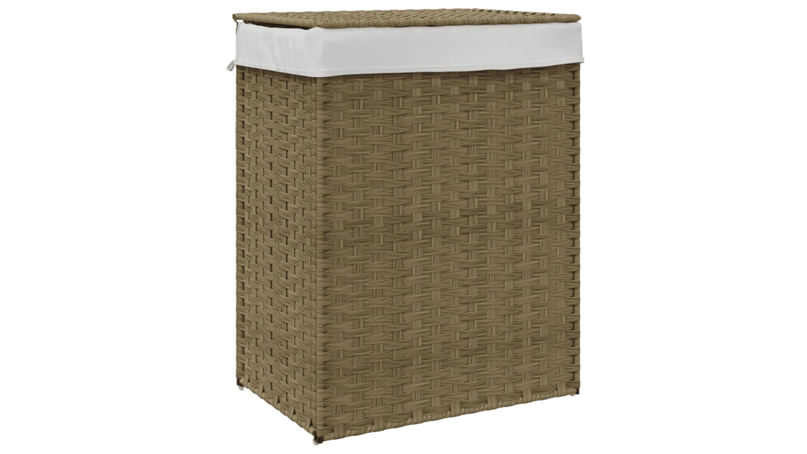 vidaXL 46 x 33 x 60cm Poly Rattan Laundry Basket with Lid