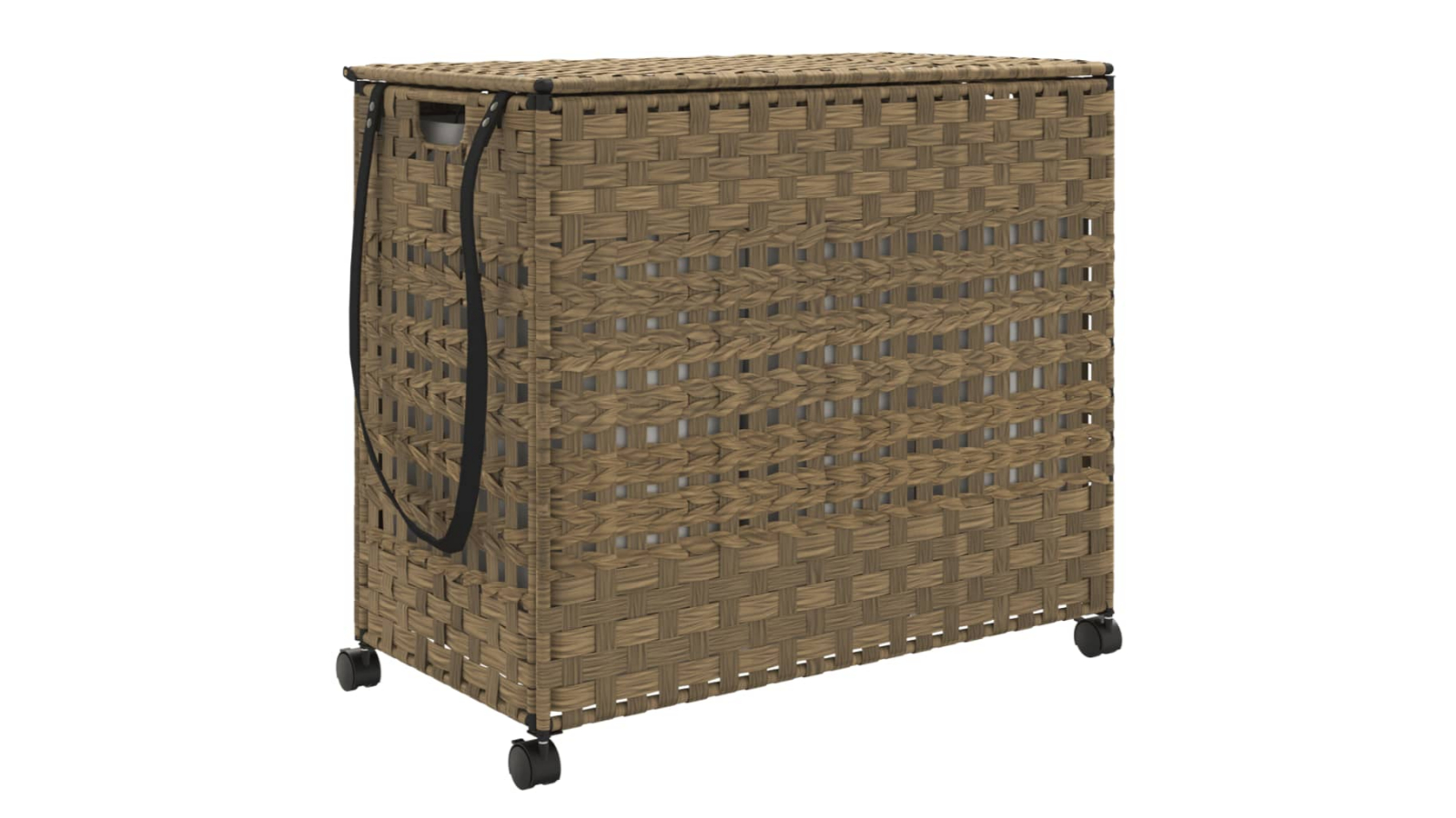 vidaXL Rattan Laundry Basket with Wheel - 66 x 35 x 60cm