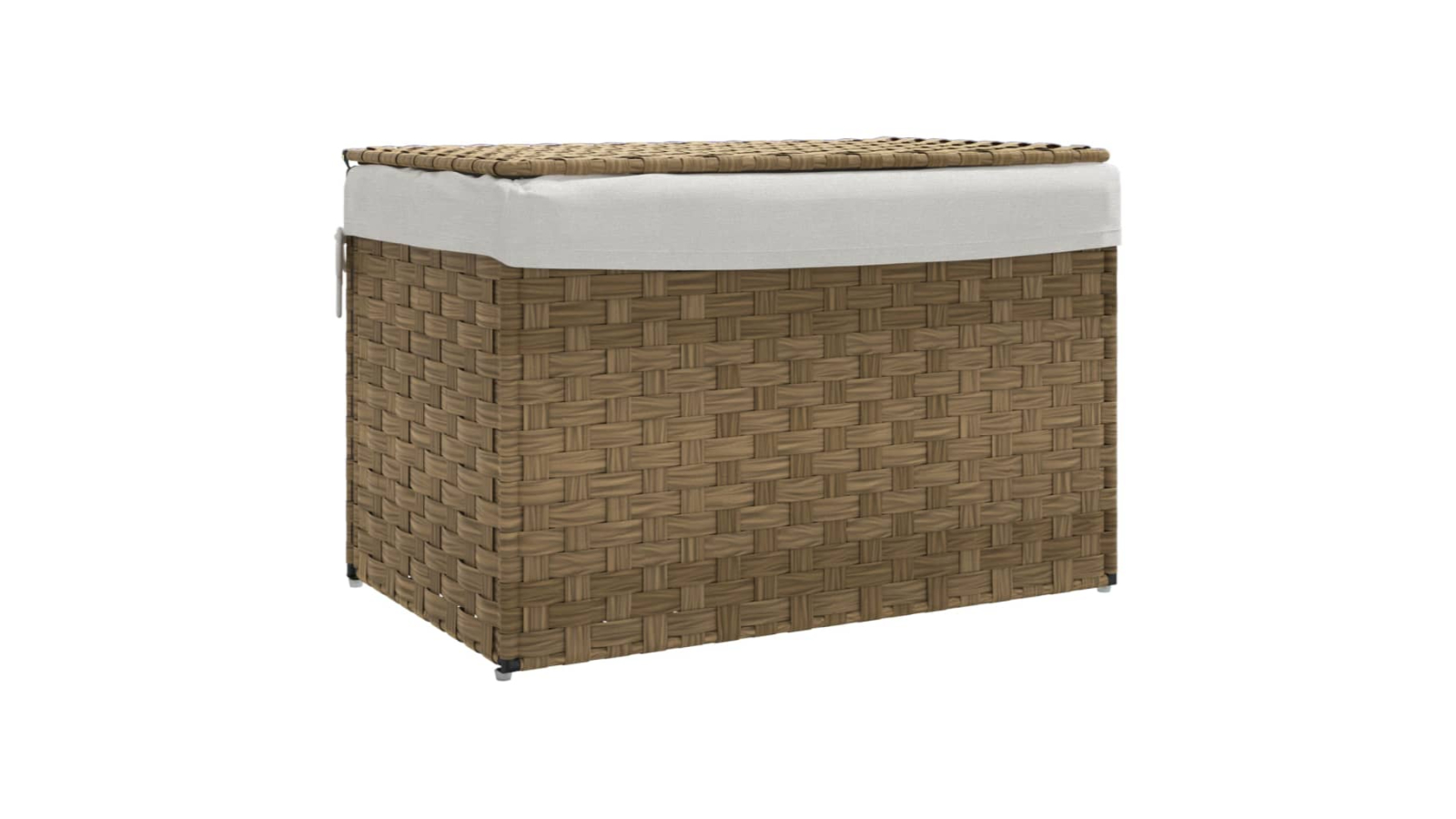 vidaXL Poly Rattan 55.5 x 35 x 34cm Laundry Basket with Lid