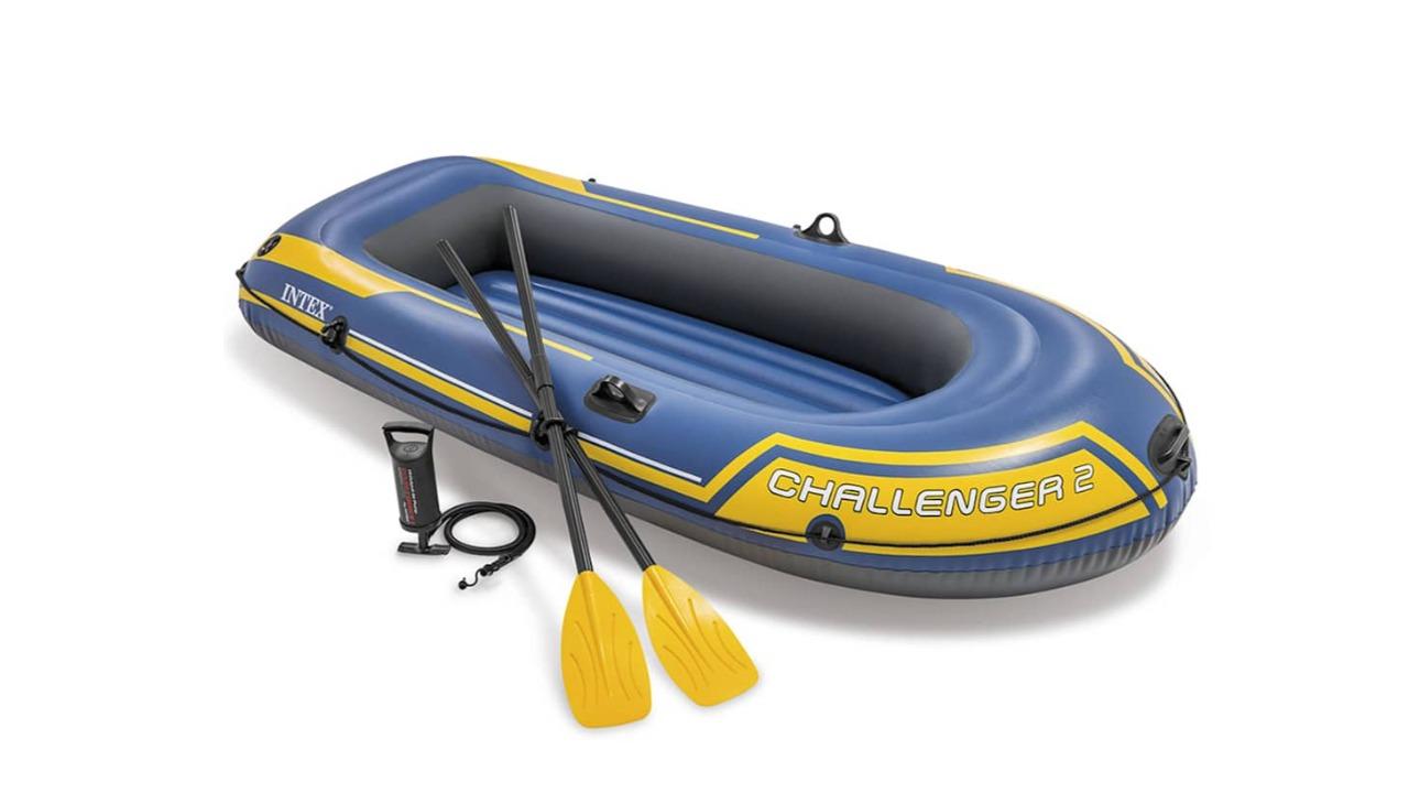 Intex 68367NP Challenger 2 Inflatable Boat Set with Oars and Pump