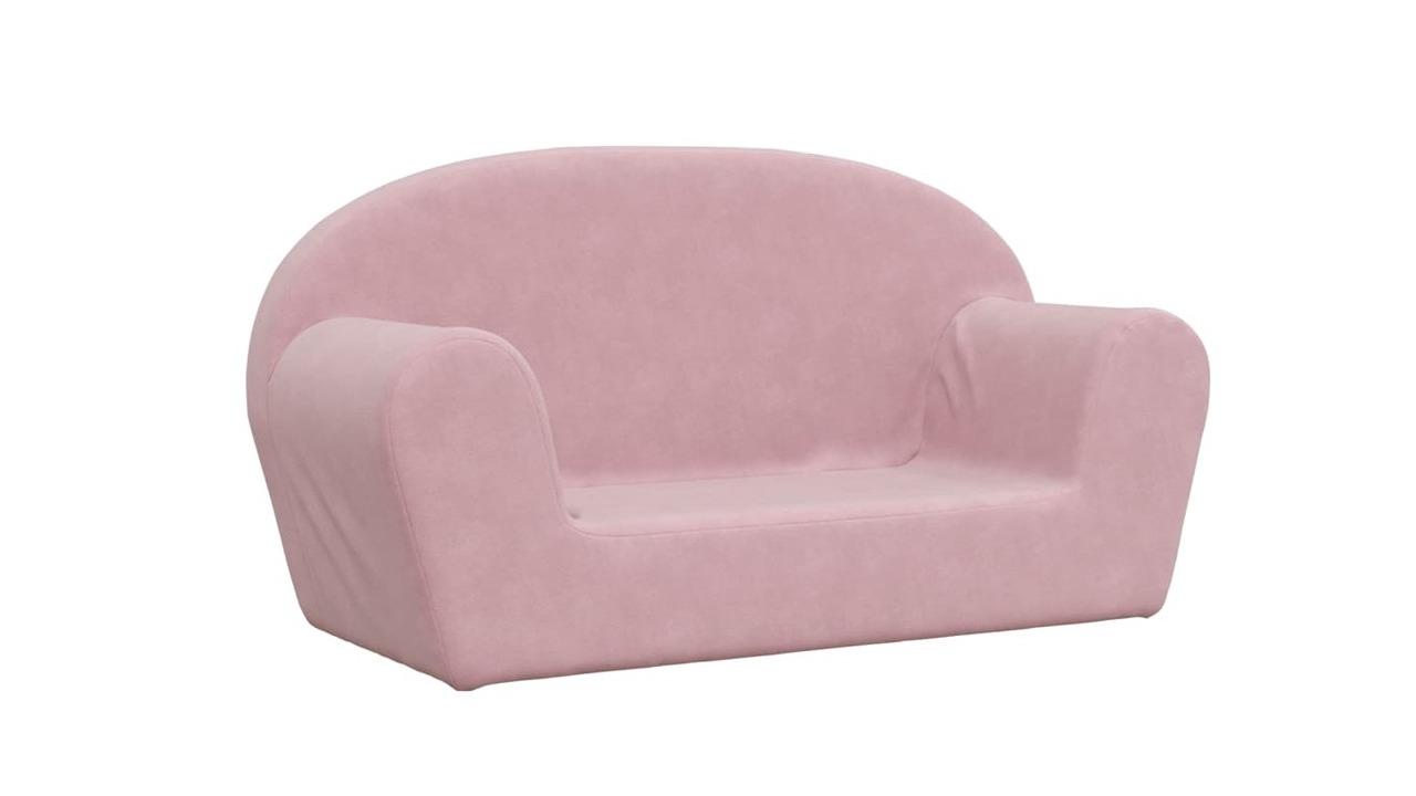 vidaXL Kids 2-Seater Pink Soft Plush Sofa