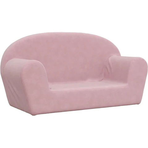 vidaXL Kids 2-Seater Pink Soft Plush Sofa