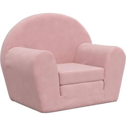 vidaXL Kids Arm Chair Soft Plush Foam Sofa Bed - Pink