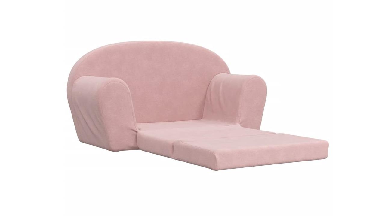 vidaXL Kids 2-Seater Soft Plush Sofa - Pink