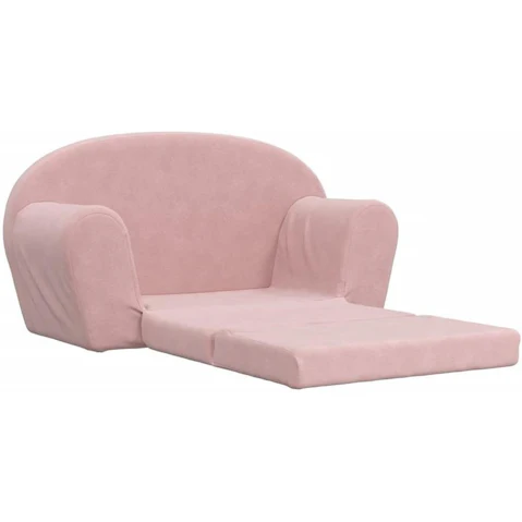 vidaXL Kids 2-Seater Soft Plush Sofa - Pink