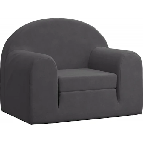 vidaXL Anthracite Kids Soft Plush Sofa Bed
