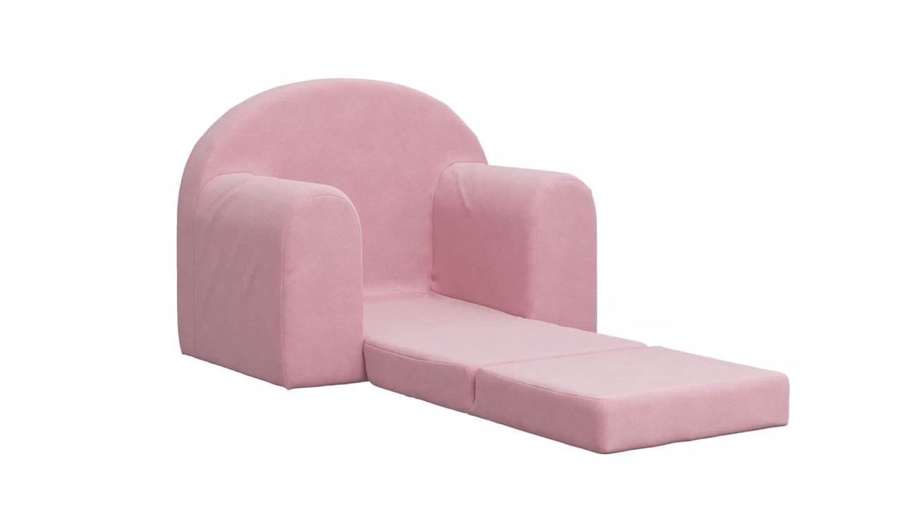 vidaXL Kids Pink Soft Plush Sofa Bed