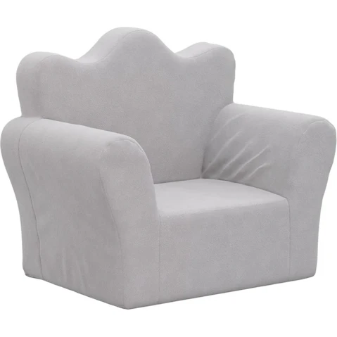 vidaXL Kids Soft Plush Sofa - Light Grey