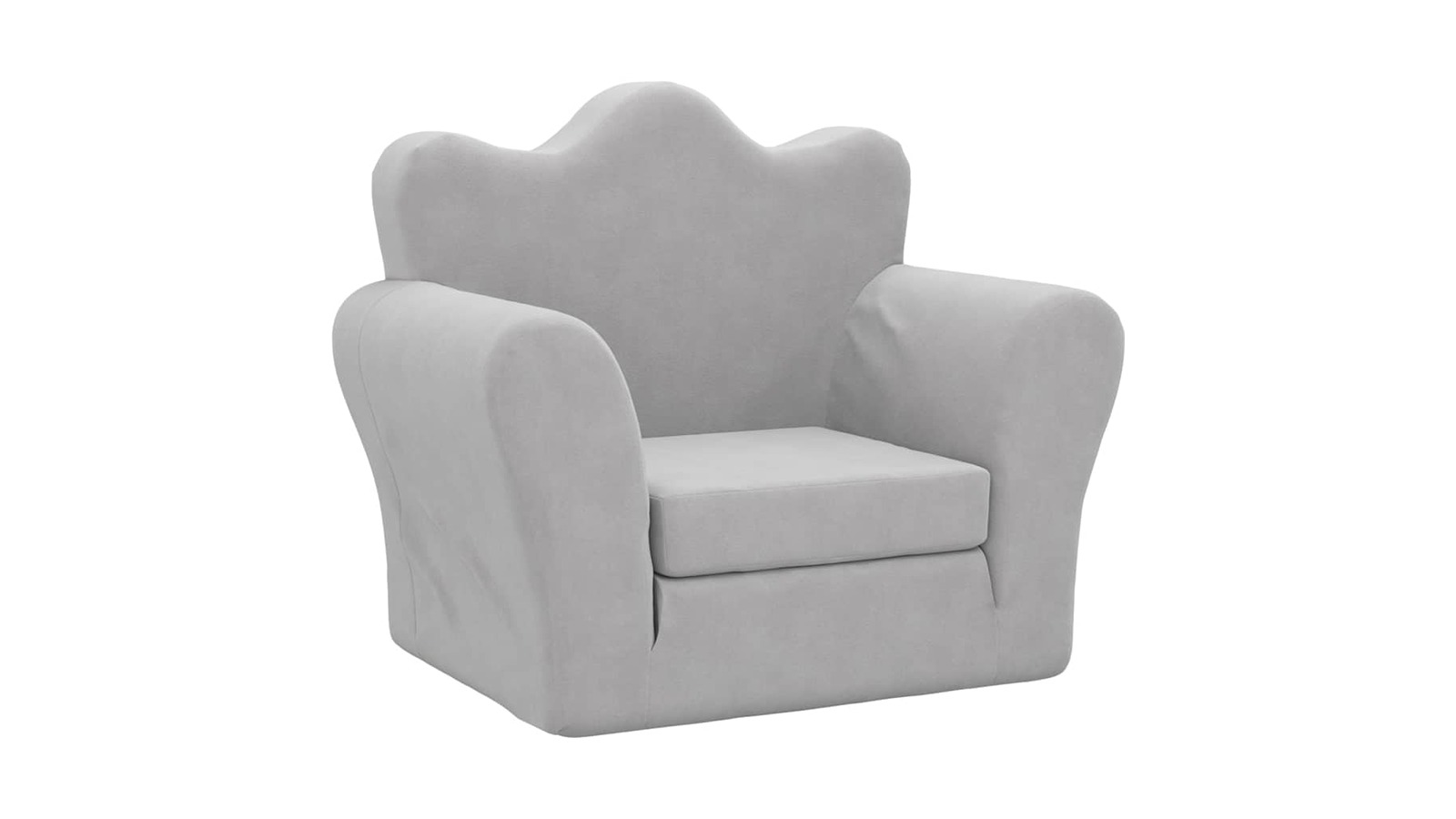 vidaXL Kids Soft Plush Sofa Bed - Light Grey