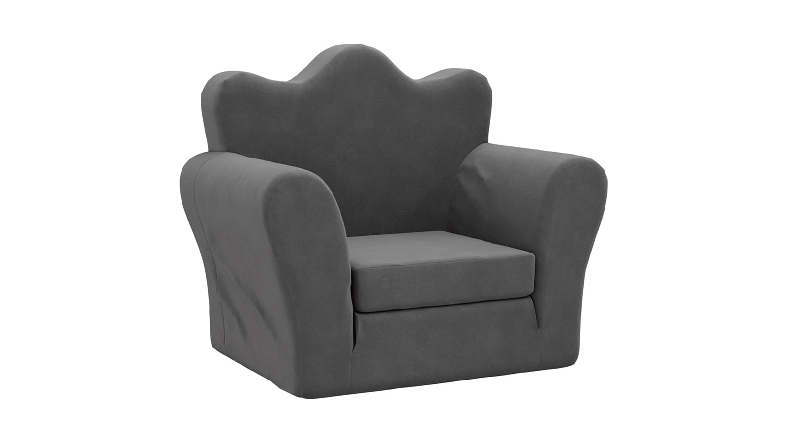 vidaXL Kids Soft Plush Sofa Bed - Anthracite