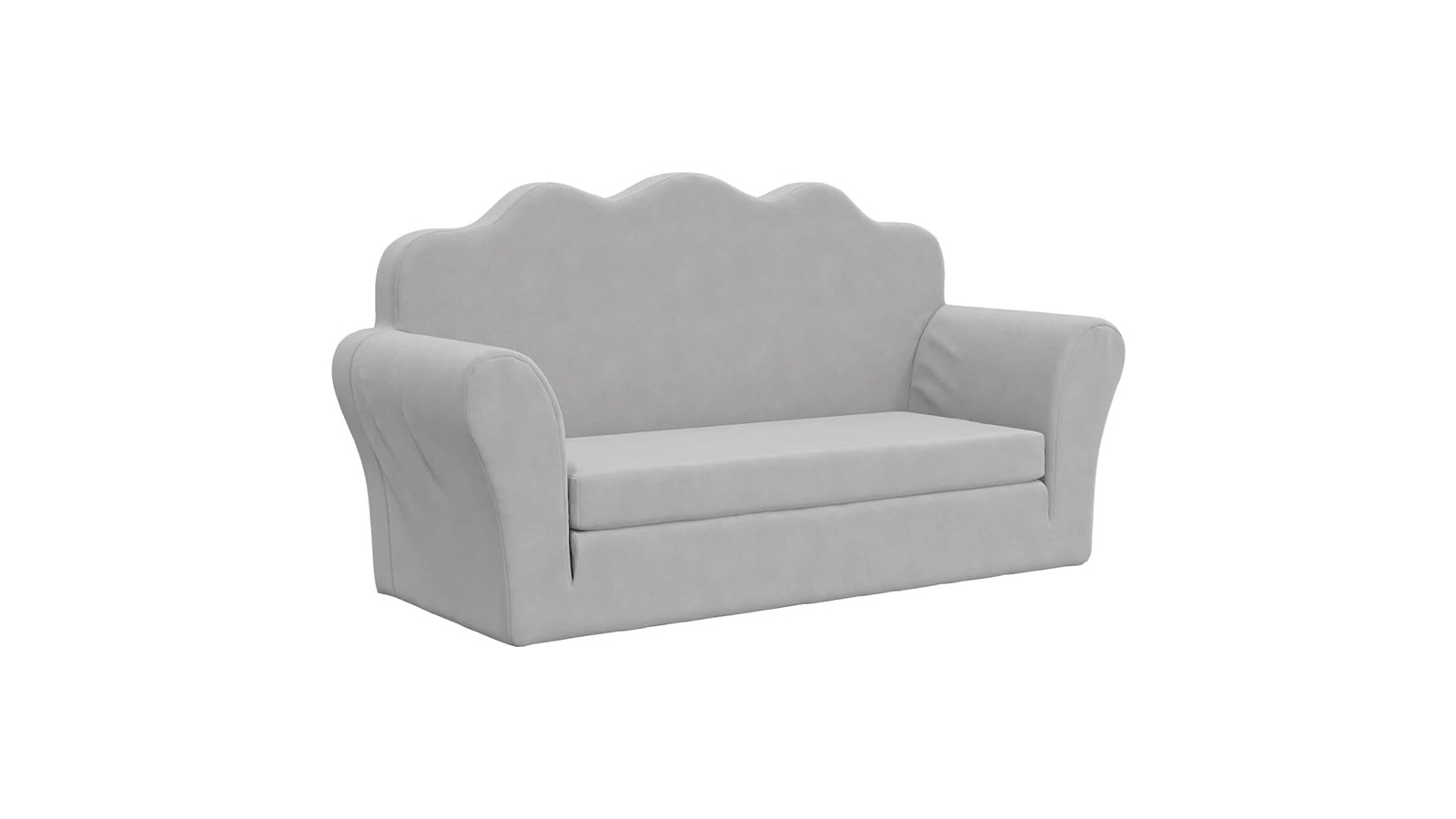 vidaXL 2-Seater Light Grey Kids Soft Plush Sofa Bed