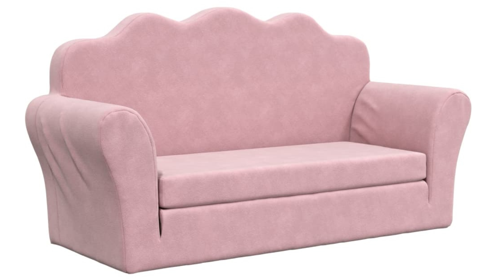 vidaXL Kids 2-Seater Soft Plush Sofa Bed - Pink