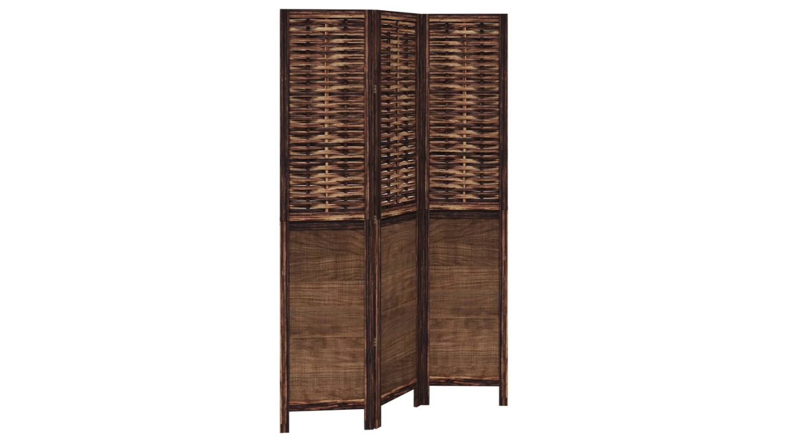 vidaXL 3-Panel Solid Wood Paulownia Room Divider