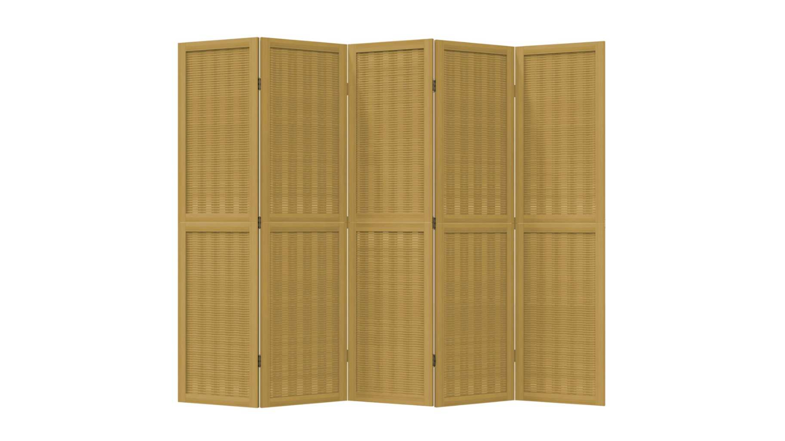vidaXL Solid Paulownia Wood 5-Panel Room Divider - Brown