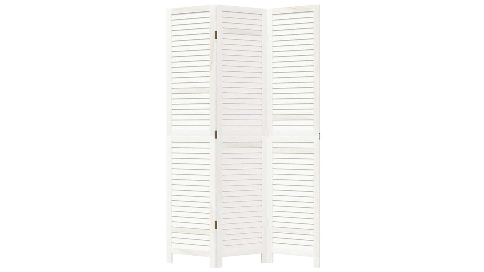 vidaXL 3-Panel Solid Paulownia Wood Room Divider - White