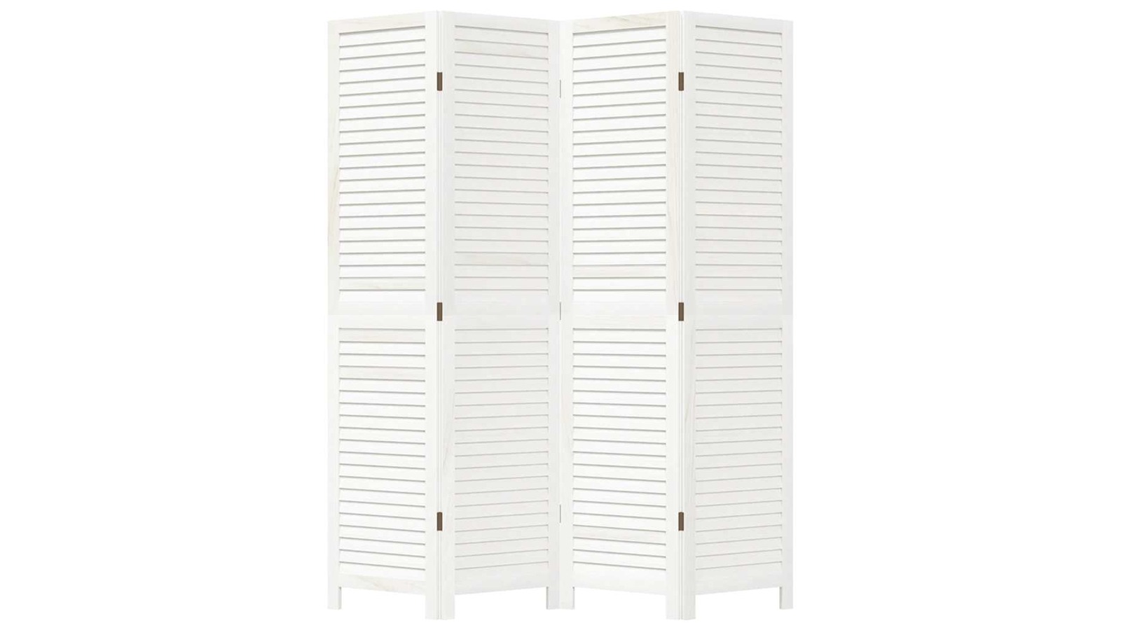 vidaXL 4-Panel Solid Paulownia Wood Room Divider - White