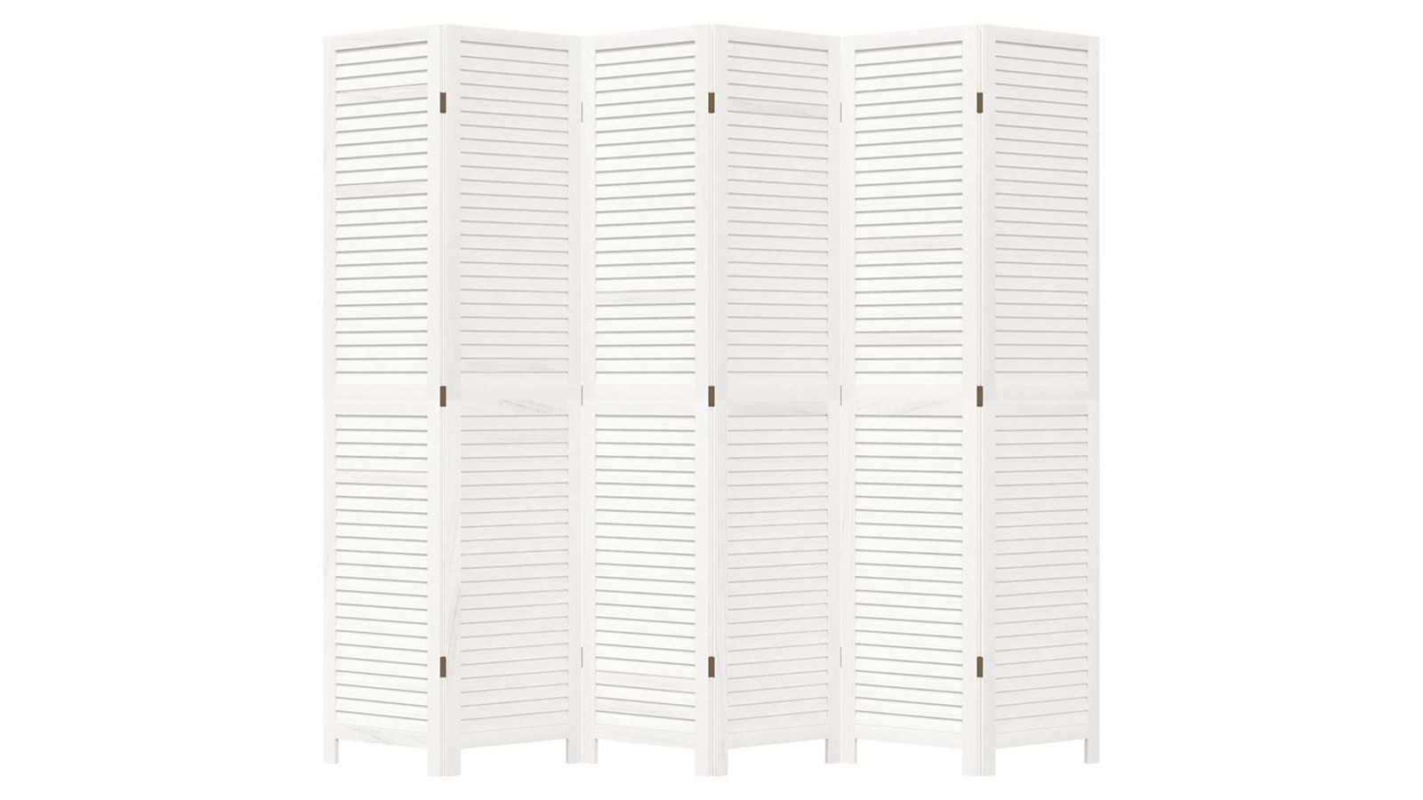 vidaXL 6-Panel Solid Paulownia Wood Room Divider - White