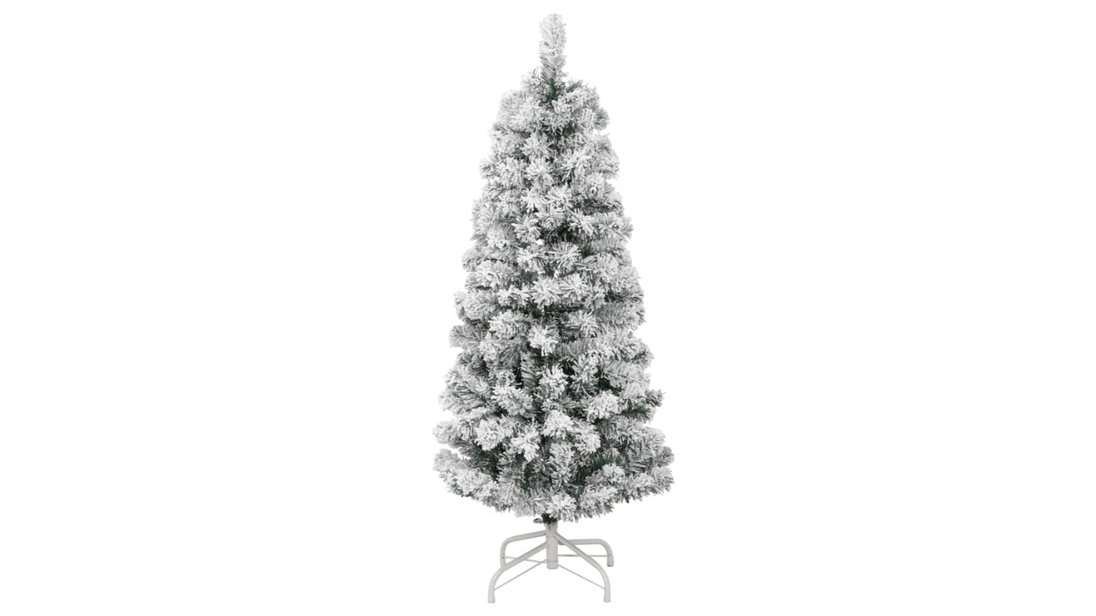 vidaXL Artificial Hinged Christmas Tree with Flocked Snow - 120cm