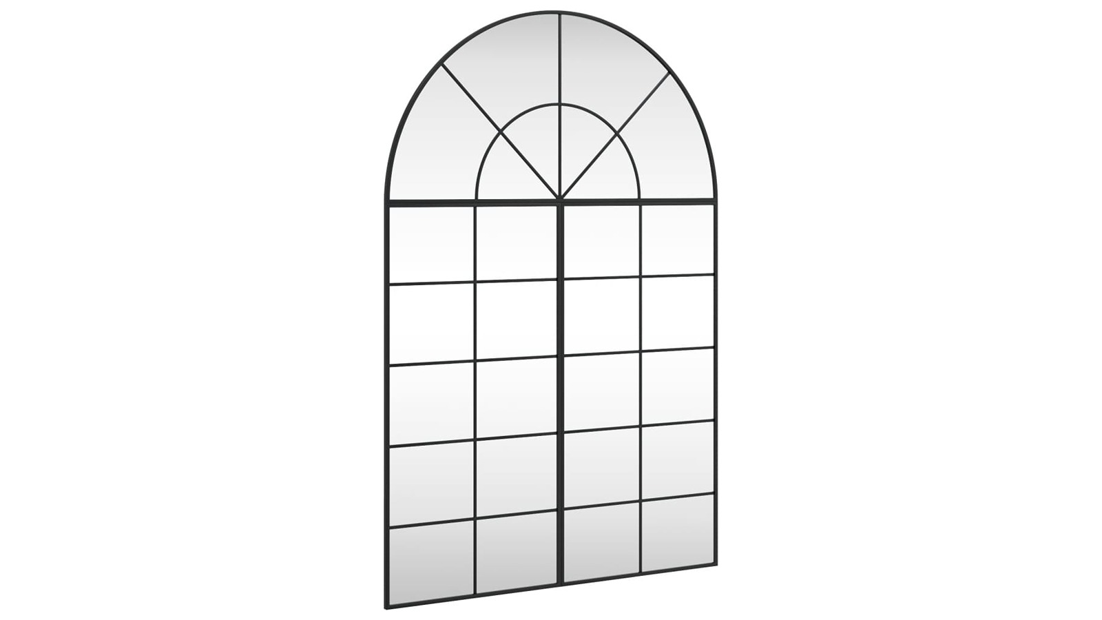 vidaXL Black Iron 100 x 150cm Arch Wall Mirror