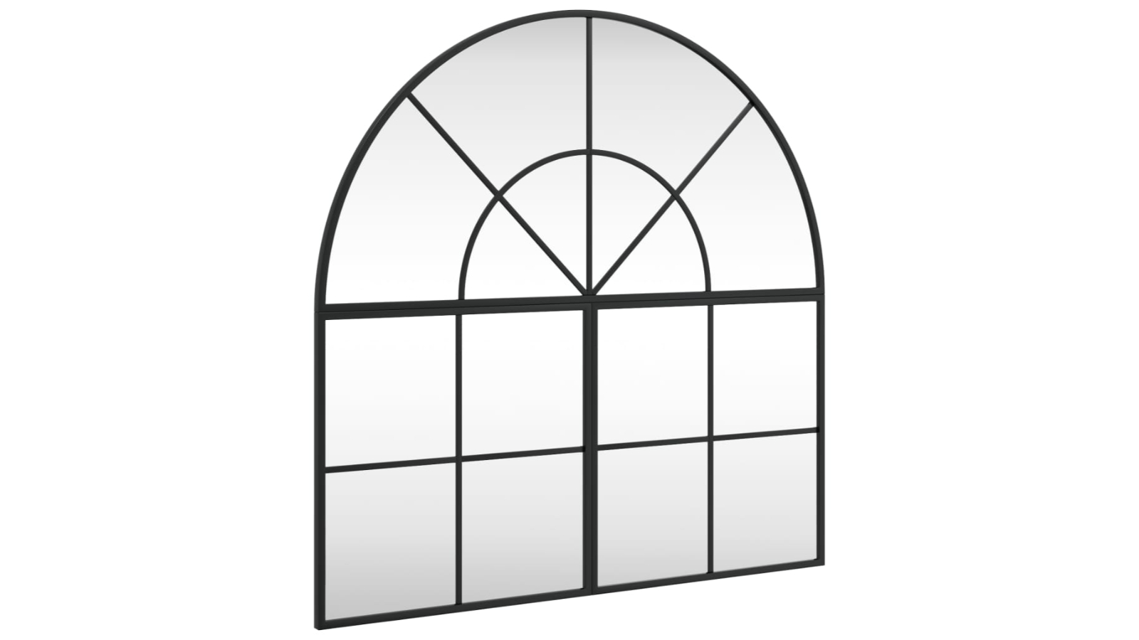 vidaXL Black Arch Iron 80 x 80cm Wall Mirror