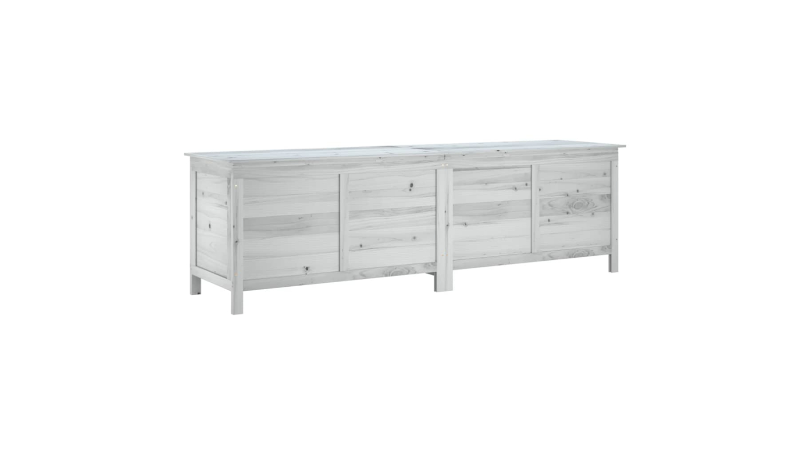 vidaXL White Solid Fir Wood 198.5 x 50 x 56.5cm Garden Storage Box