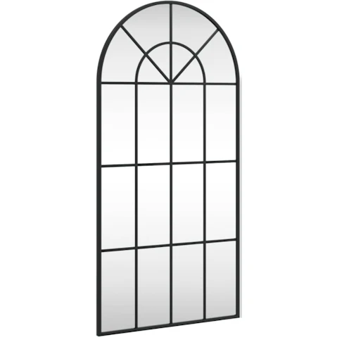 vidaXL Black Arch Iron 50 x 100cm Wall Mirror