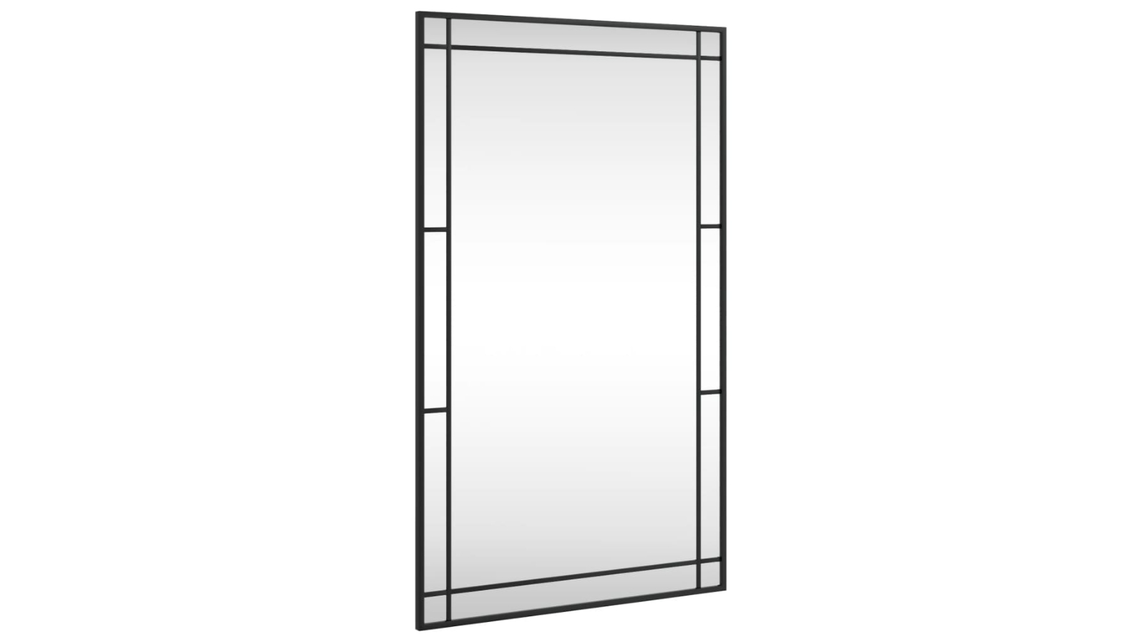 vidaXL Black Rectangle Iron 60 x 100cm Wall Mirror 