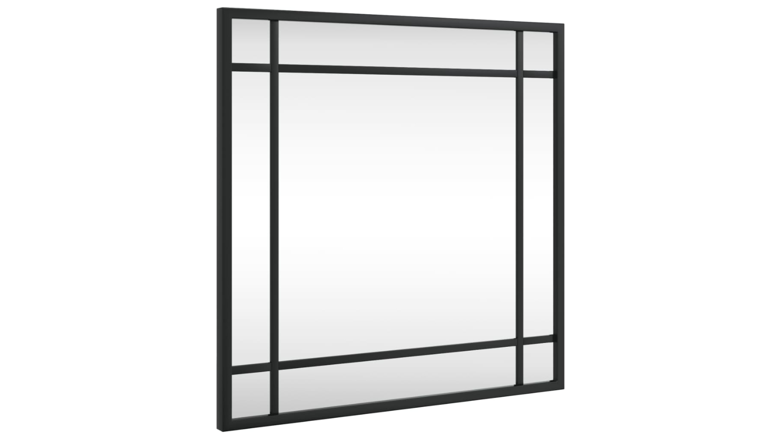 vidaXL Black Square Iron 40 x 40cm Wall Mirror