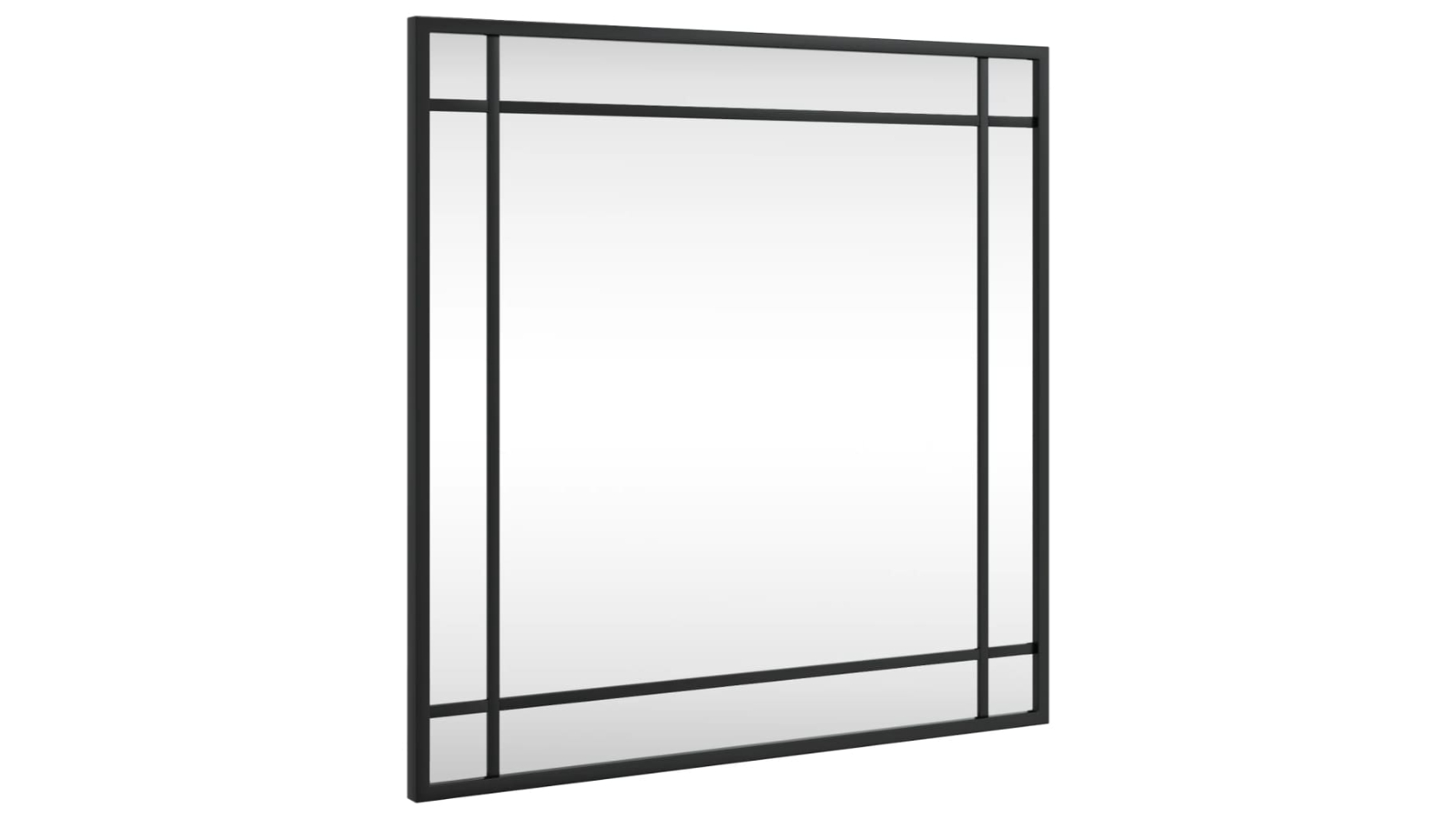 vidaXL Black Square Iron 50 x 50cm Wall Mirror