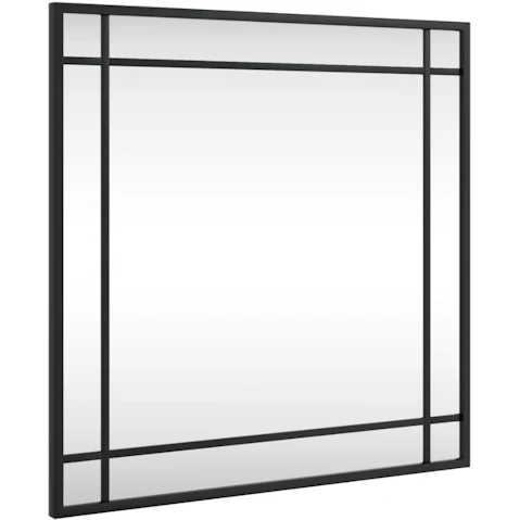 vidaXL Black Square Iron 50 x 50cm Wall Mirror