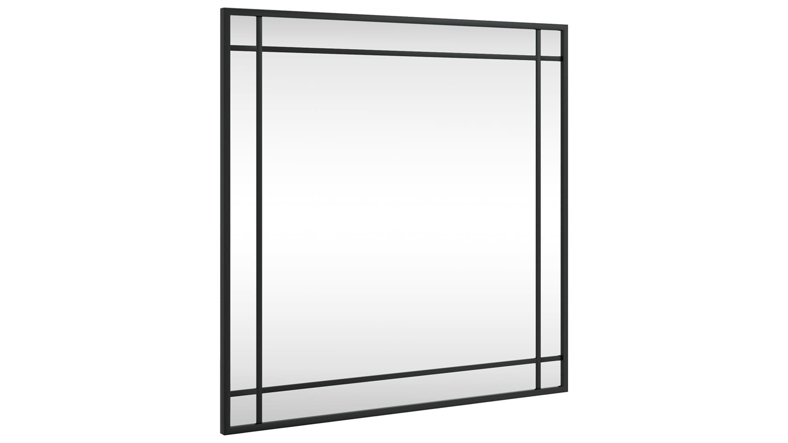 vidaXL Black Iron 60 x 60cm Square Wall Mirror