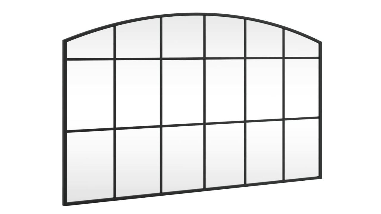 vidaXL Black Arch Iron 100 x 60cm Wall Mirror