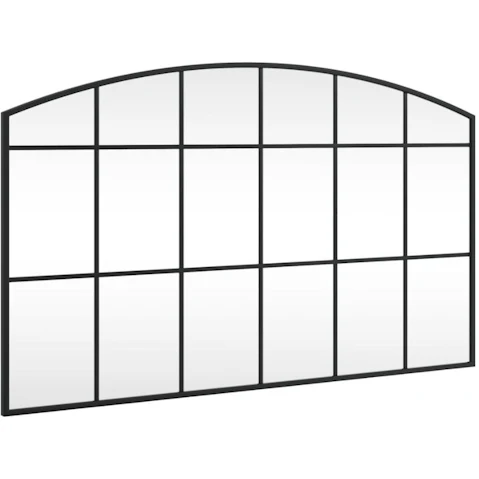 vidaXL Black Arch Iron 100 x 60cm Wall Mirror