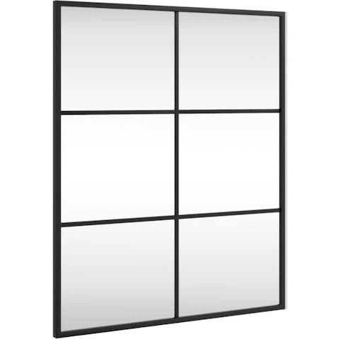 vidaXL Rectangle Iron Black 50 x 60cm Wall Mirror