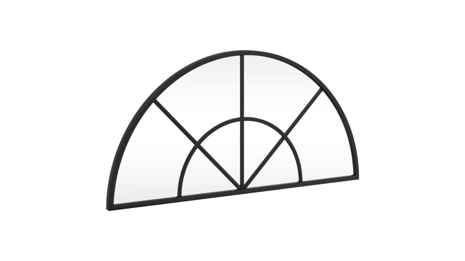 vidaXL Black Arch Iron Wall-Mounted 60 x 30cm Wall Mirror