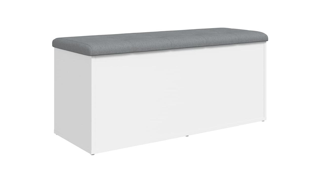 vidaXL White Engineered Wood Storage Bench - 102 x 42 x 45cm