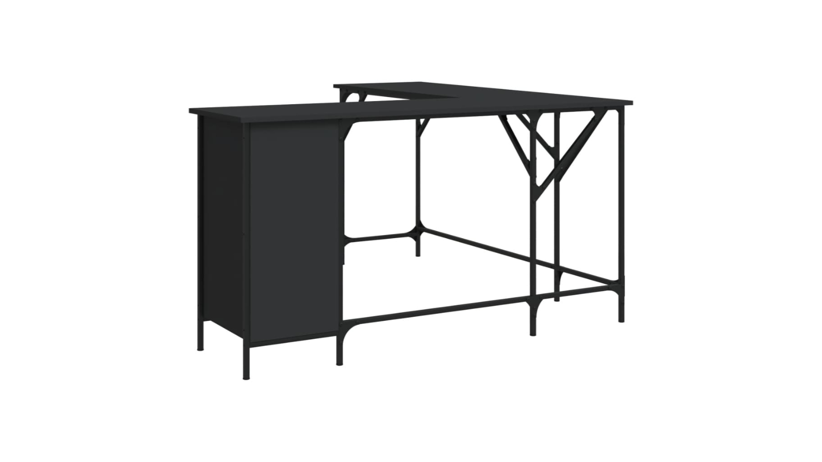 vidaXL Black Engineered Wood 141 x 141 x 75cm Desk