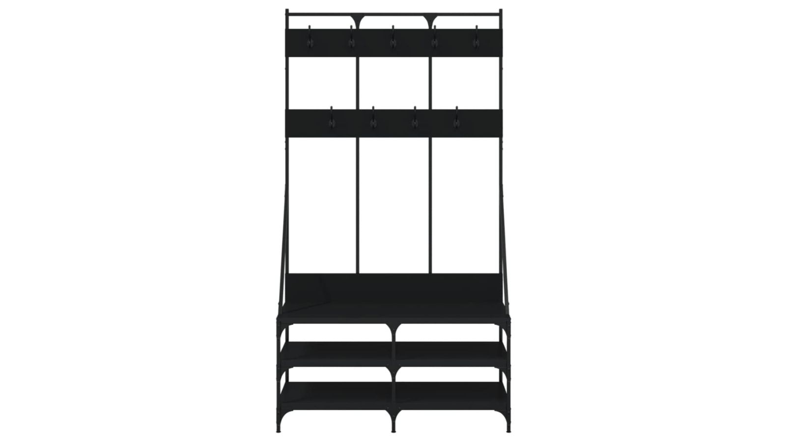 vidaXL 100 x 40 x 184cm Clothes Rack with Shoe Storage - Black